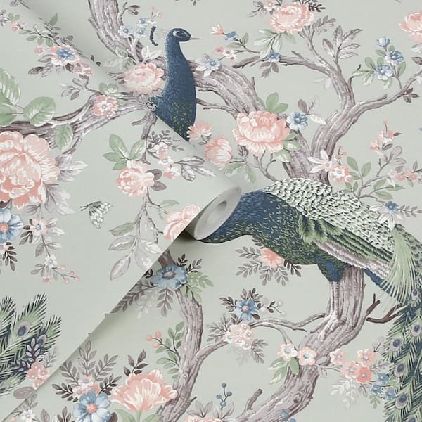 Laura Ashley Tuileries Sage Green Wallpaper