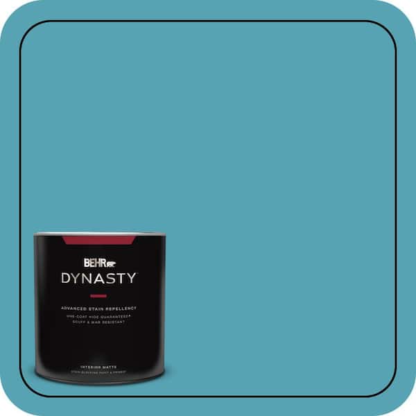 BEHR DYNASTY 1 qt. #M470-5 Explorer Blue One-Coat Hide Matte Interior Stain-Blocking Paint & Primer