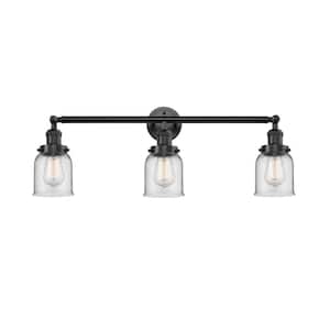 Bell 30 in. 3-Light Oil Rubbed Bronze Vanity Light with Clear Glass Shade