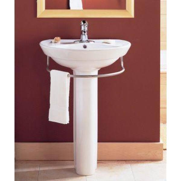 White Vitreous China Pedestal Sink Leg, 30-inch Height