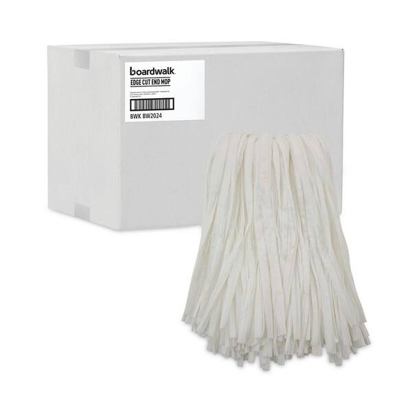 Nonwoven Cut End Edge Mop, Rayon/Polyester, #24, White, 12/Carton Nonwoven Cut End Edge Mop, Rayon/Polyester, #24, White, 12/Carton