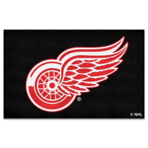 FANMATS Detroit Red Wings Black 5 ft. x 8 ft. Ulti-Mat Area Rug 38576 ...