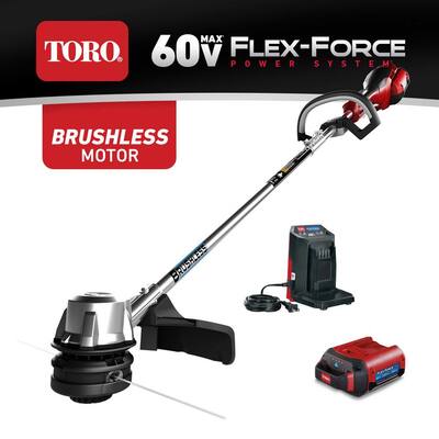 60-Volt Max Lithium-Ion Brushless Cordless 14 in./16 in. String Trimmer - 2.5 Ah Battery and Charger Included