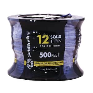 500 ft. 12-Gauge Blue Solid CU THHN Wire