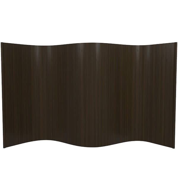 Bamboo Wave 48 in. Dark Mocha 1-Panel Room Divider