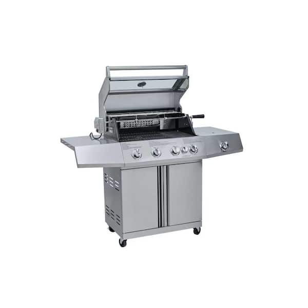 DURO BBQ グリル Duro 4-Burner Propane Gas Grill in Stainless Steel with Side and