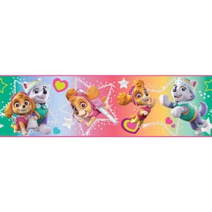 Multi-Colored Paw Patrol Skye and Everest Vinyl Peel and Stick Matte Wallpaper Border