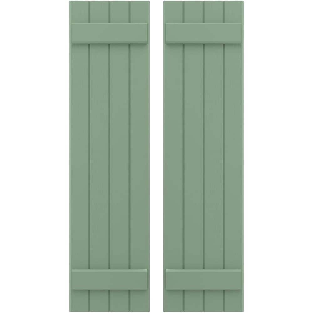 14 in. W x 50 in. H Americraft 4 Board Exterior Real Wood Joined Board and Batten Shutters Track Green price history on PriceWatchPro