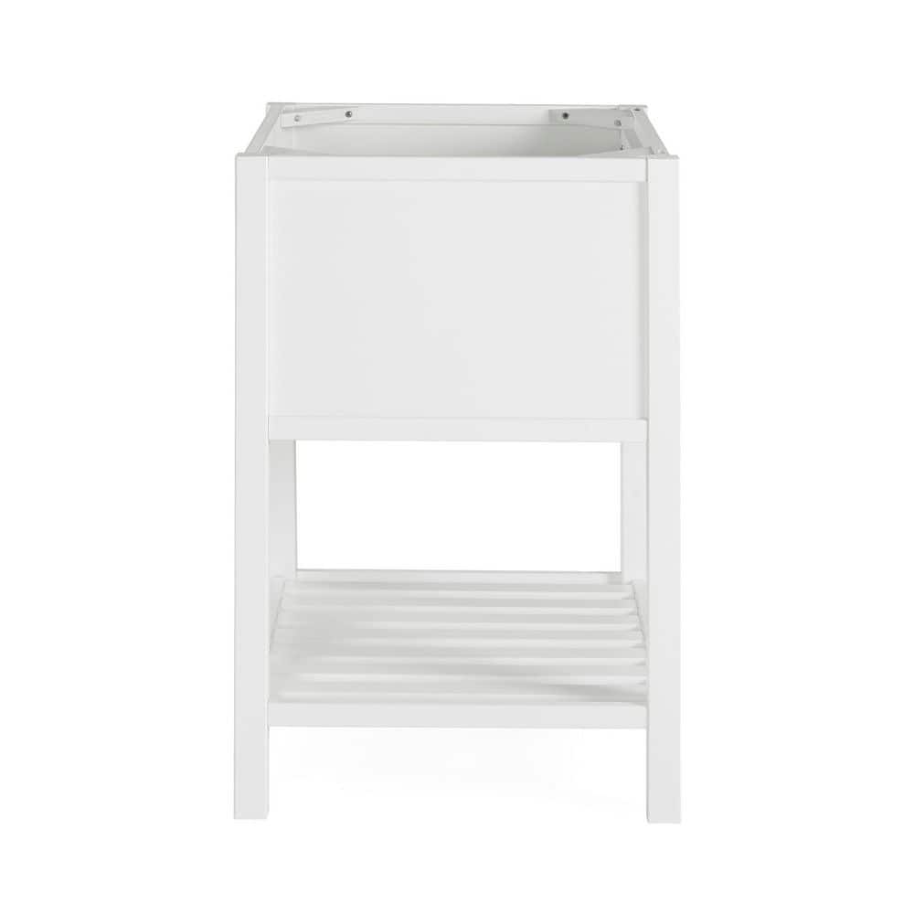 Harrison 24" White Pine Freestanding Vanity Cabinet with Open Shelf