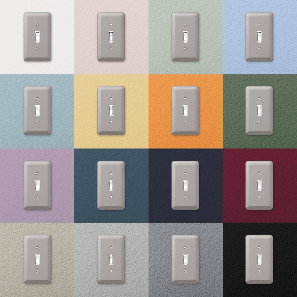 Brushed Nickel 5-Gang Steel Rocker Wall Plate