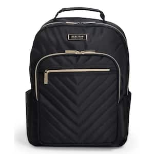 Chelsea Women's Chevron Quilted 15 in. Laptop and Tablet Black Backpack