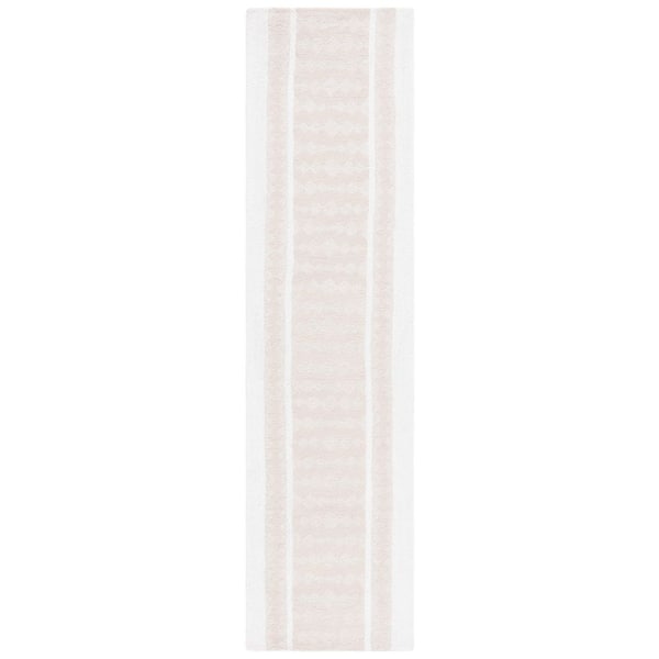Capri 2 ft. x 9 ft. Beige/Ivory Diamond Border Runner Rug