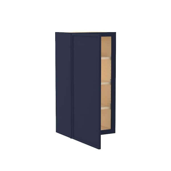 Home Decorators Collection Franklin 21 in. W x 12 in. D x 36 in. H Assembled Plywood Wall Kitchen Cabinet in Vessel Blue with Soft Close