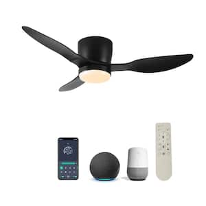 42 in. Smart LED Indoor Black Ceiling Fan with Light, Apps control, Works with Alexa/Google Home