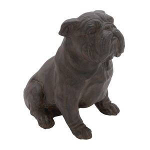 11 in. x 10 in. Brown Polystone Traditional Dog Sculpture