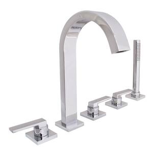 tub roman chrome faucet handle shower hand polished deck mount lura
