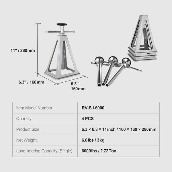 Leisure Coachworks Stack Jack Stands – 4-Pack Aluminum RV Stabilizers For Campers & Trailers