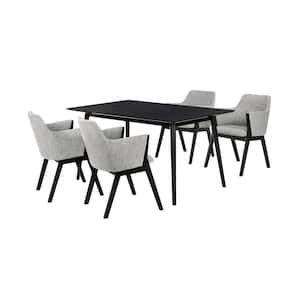 Westmont and Renzo 5-Piece Wood Grey and Black Dining Set