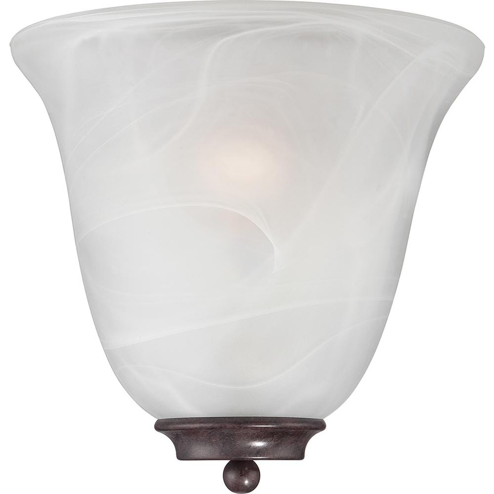 Empire 10 in. 1-Light Old Bronze Wall Sconce with Alabaster Glass Shade price history on PriceWatchPro