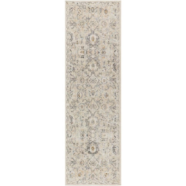 Nourison Oushak Home Cream 2 ft. x 6 ft. Floral Traditional Runner Area Rug