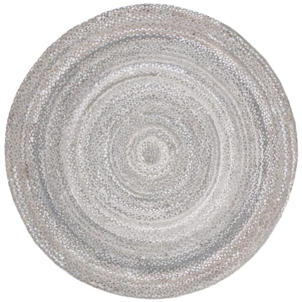 SAFAVIEH Braided Collection 5' x 5' Round Ivory/Beige BRD256B Handmade  Country Cottage Reversible Cotton Area Rug : : Home