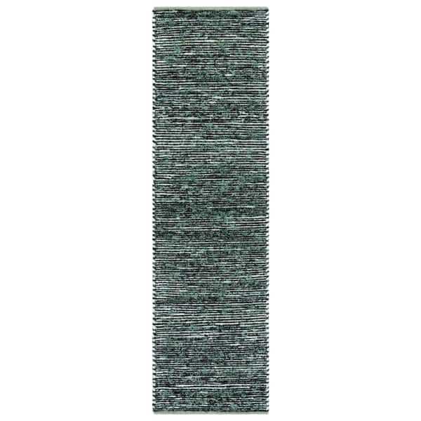 Cape Cod 2 ft. x 8 ft. Green/Black Distressed Gradient Runner Rug