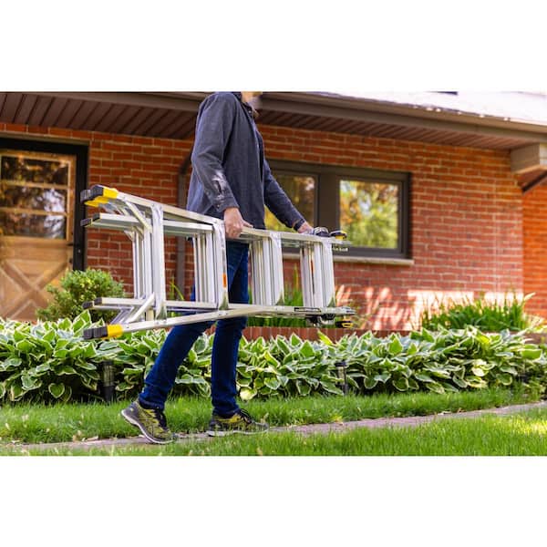 Gorilla Ladders - 18 ft Reach Aluminum Multi-Position Ladder with Tool Hangers, 300 lbs. Load Capacity, Type IA Duty Rating