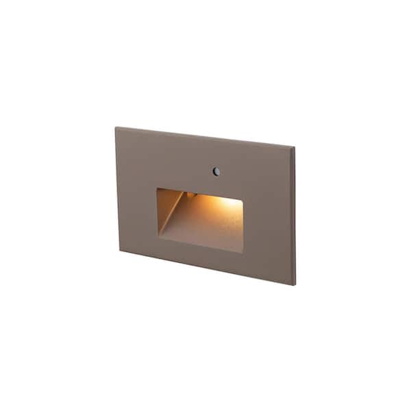 WAC LANDSCAPE Step and Wall Light Hardwired Integrated LED 120-Volt Bronze on Aluminum Alloy 3000K with Photocell