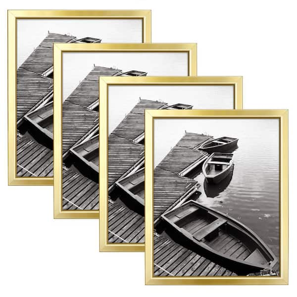 Unbranded 8 in. x 10 in. Gold Picture Frame (Set of 4)