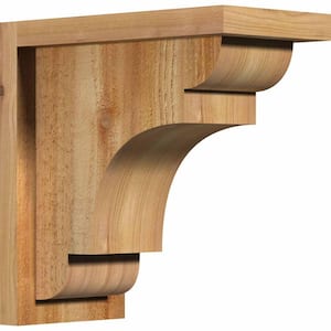 6 in. x 12 in. x 12 in. Western Red Cedar New Brighton Rough Sawn Corbel with Backplate
