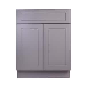 Bremen 30 in. W x 24 in. D x 34.5 in. H Gray Plywood Assembled Base Kitchen Cabinet with Soft Close