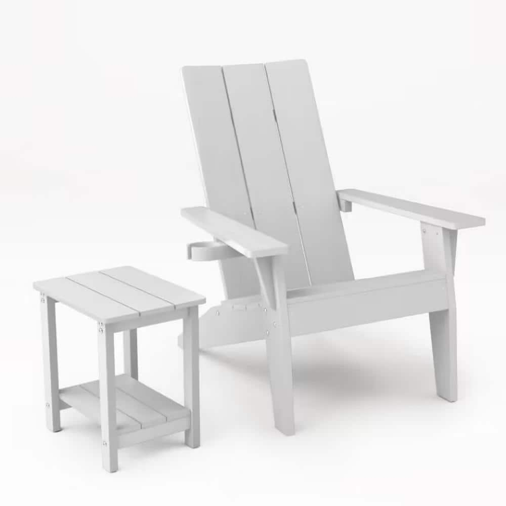 Mximu Oversize Modern White Plastic Outdoor Patio Adirondack Chair with