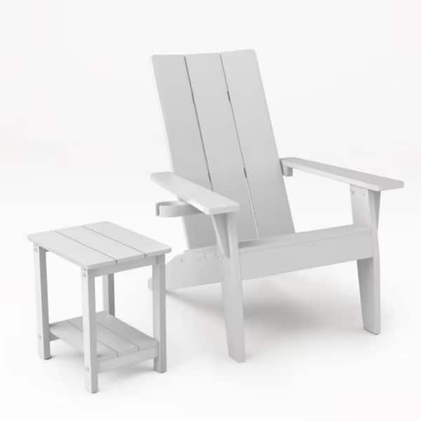 Mximu Oversize Modern White Plastic Outdoor Patio Adirondack Chair with ...