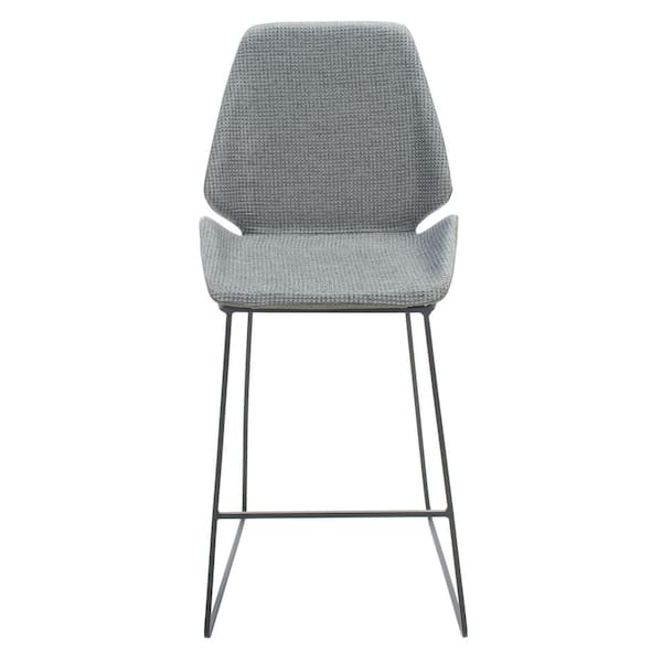 SAFAVIEH Masami 26 in. Grey/Black Metal Counter Stool