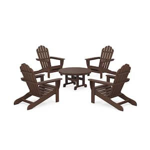 Monterey Bay 5-Piece Plastic Patio Conversation Set in Vintage Lantern Adirondack Chair