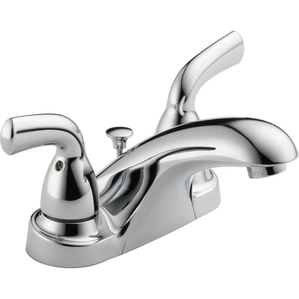 Chrome 2-Handle Centerset Bathroom Faucet with Drain Assembly