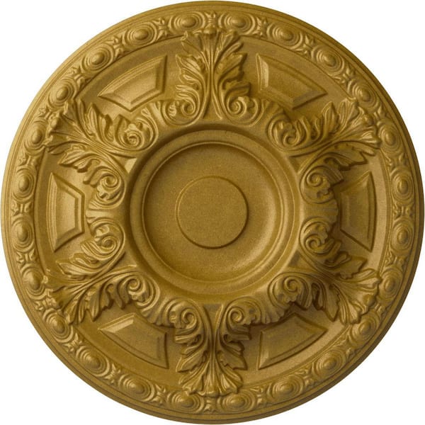 Ekena Millwork 23-1/2 in. x 2-3/4 in. Granada Urethane Ceiling Medallion (Fits Canopies upto 7-1/8 in.), Pharaohs Gold