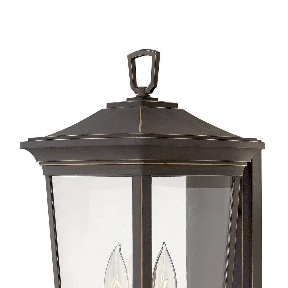 Elegant Bromley 3-Light Oil Rubbed Bronze Outdoor Wall Lantern