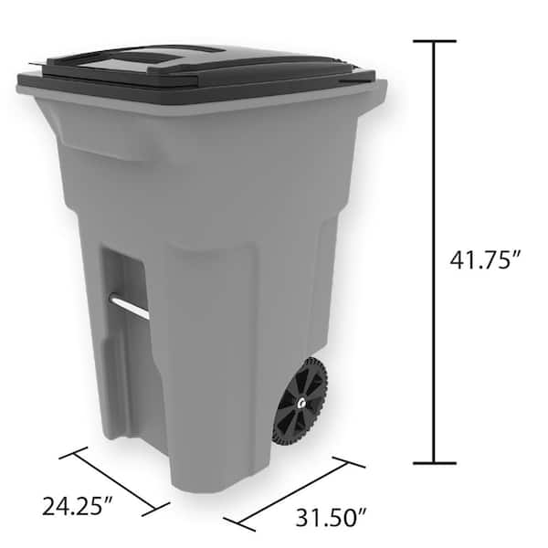 96 GALLON WHEELED TRASH CAN Lid Garbage Container Outdoor Waste Bin 25 Count 