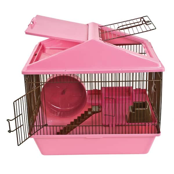 Ware 2-Level Pink Animal House Hamster Studio Home - 16 in. x 12 in. x 15 in.
