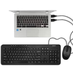 USB Wired Keyboard and Mouse Combo Bundle for PC, Desktop Computer, Laptop, Notebook, ChromeBook