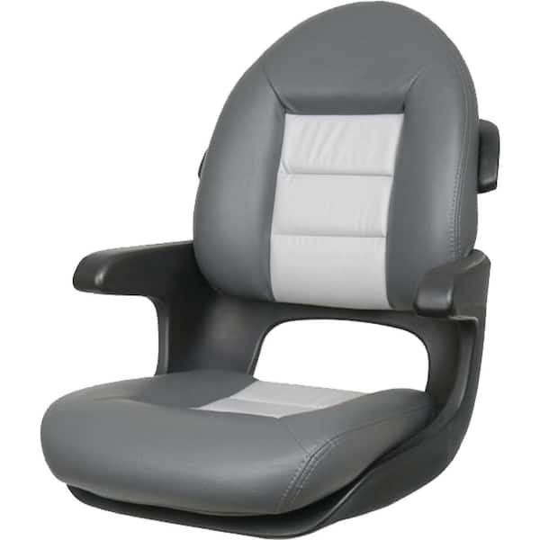 Unbranded Helm Low Back Seat, Black Shell, Charcoal/Grey Cushions