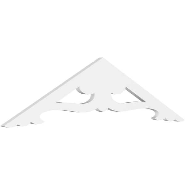 Ekena Millwork 1 in. x 48 in. x 12 in. (6/12) Pitch Cornelia Gable Pediment Architectural Grade PVC Moulding
