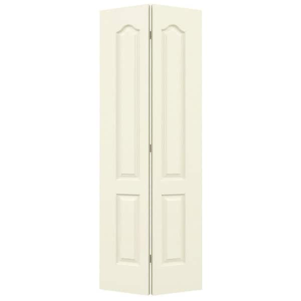 JELD-WEN 24 in. x 80 in. Camden Vanilla Painted Textured Molded Composite Closet Bi-fold Door