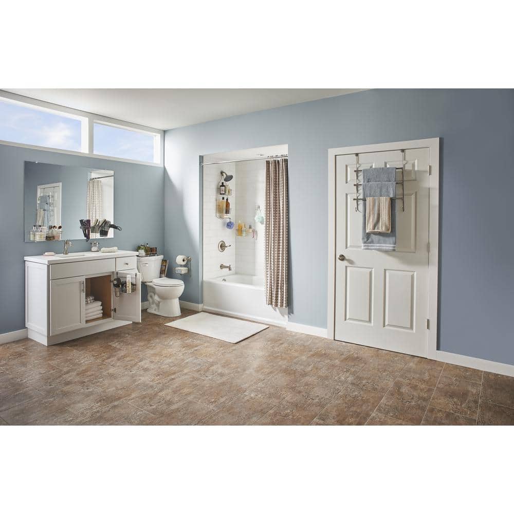 Brushed Nickel Over-the-Door Triple Towel Rack with Hooks