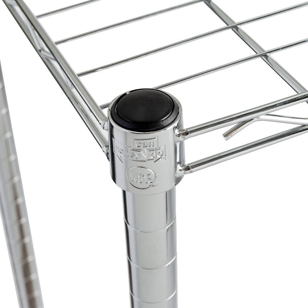 Chrome 3-Tier Adjustable Steel Shelving Unit, 36" x 14"