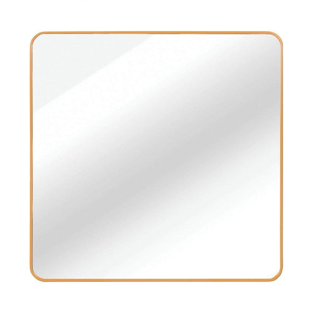 Gold 30 in. W x 30 in. H Modern Square Aluminum Framed Mirror price history on PriceWatchPro