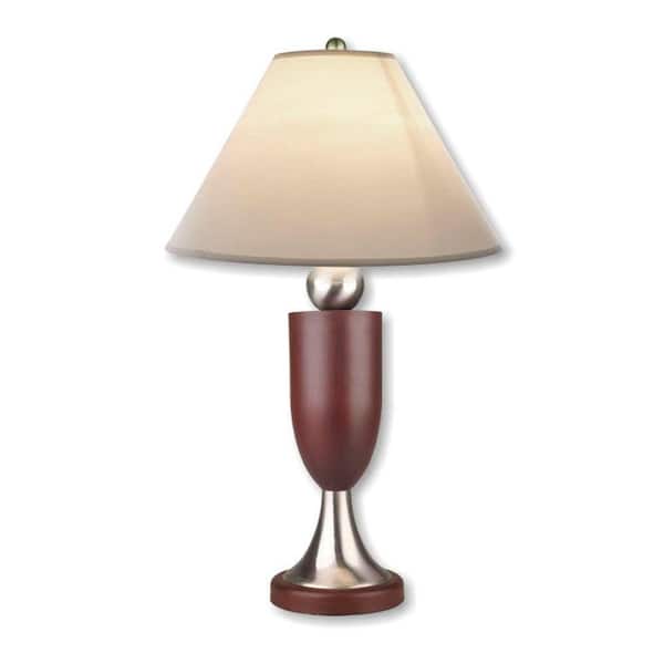 ORE International Modern Ball 30 in. Outdoor Silver/Rosy Brown Table Lamp