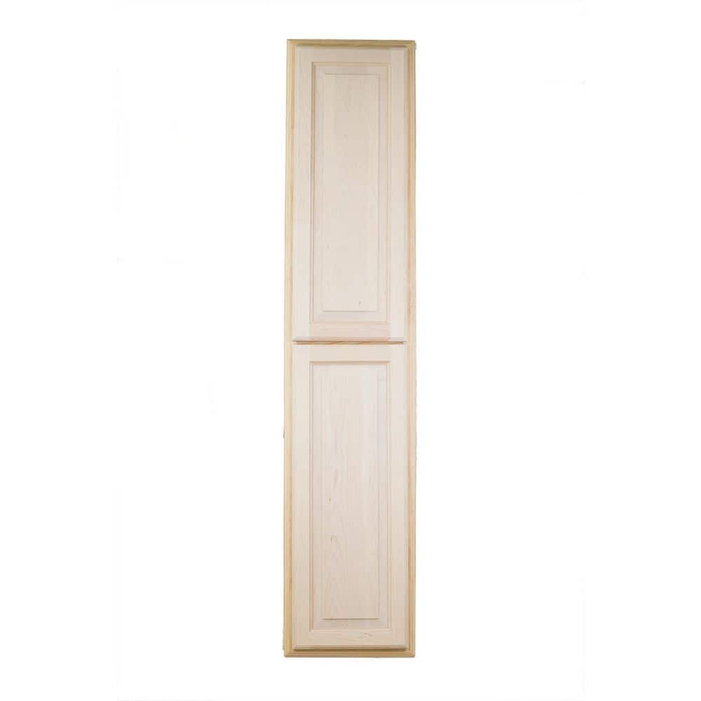 WG Wood Products Bloomfield 15.5 in. W x 55.5 in. H x 3.5 in. D Beige  Unfinished Solid Wood Recessed Medicine Cabinet without Mirror BLO-254-UNF  - The Home Depot, image size:1000x1000