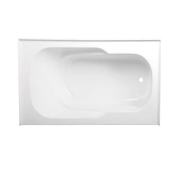 Aqua Eden Emma 60 in. Acrylic Right-Hand Drain Rectangular Alcove Bathtub in White